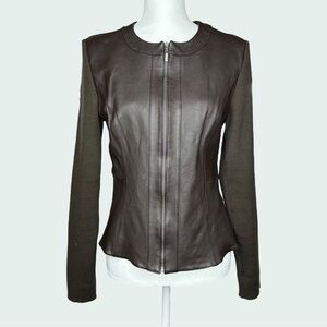 Jaclyn Smith Zip-up Leather Jacket